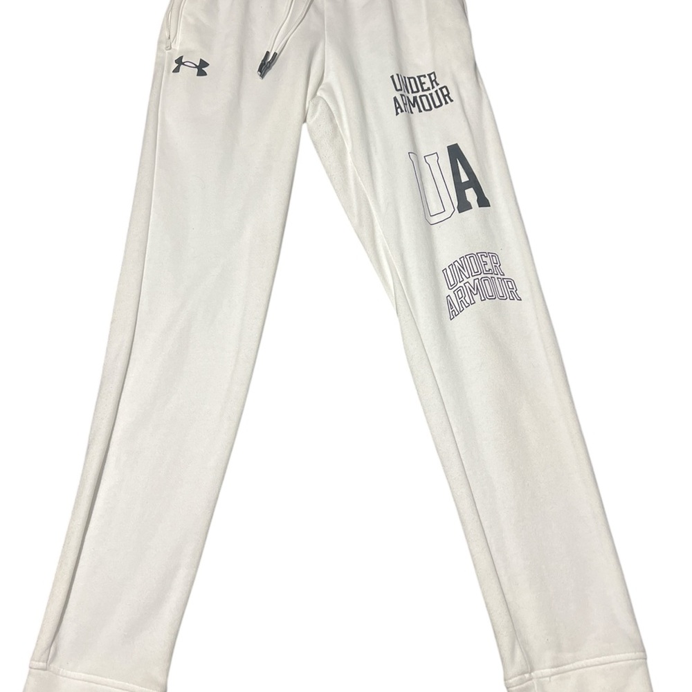 Under Armour White Joggers with Text Graphics